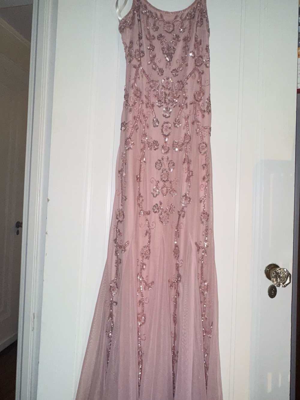 Signature Rose Pink Sequin Embellished Prom Gown